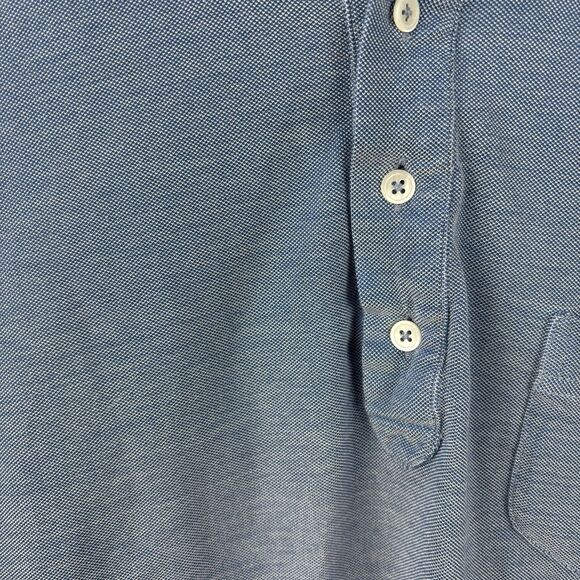 Peter Millar Collection Men’s XL Blue Shirt Silk Cotton Polo Long Sleeve Pocket - Picture 7 of 9